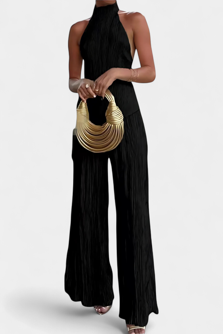 Joanna® | Pilarica Elegant Pleated Set of Asymmetric Top and Flowy Pants