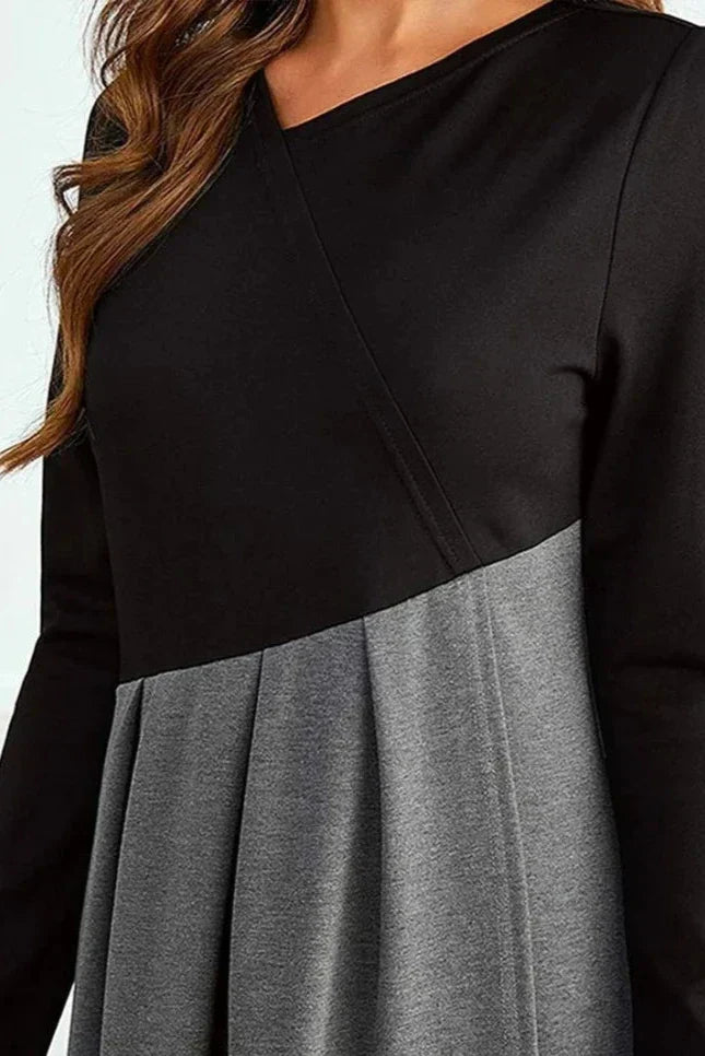Sophia™ - Chic Two-Tone Dress