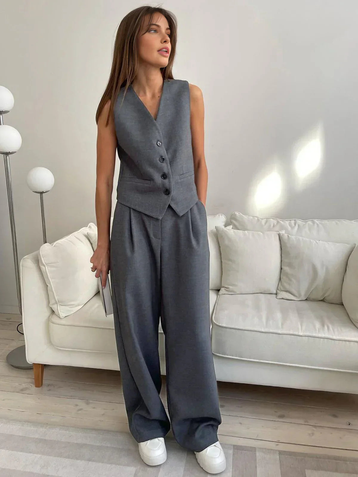 Chloé® | Casual Style Vest & Pants Matching Suit