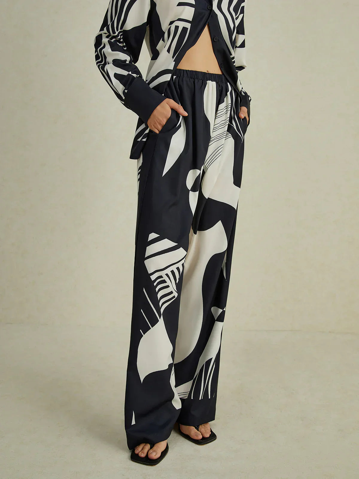 Greta® | Irregular Print Wide Leg Pants Set