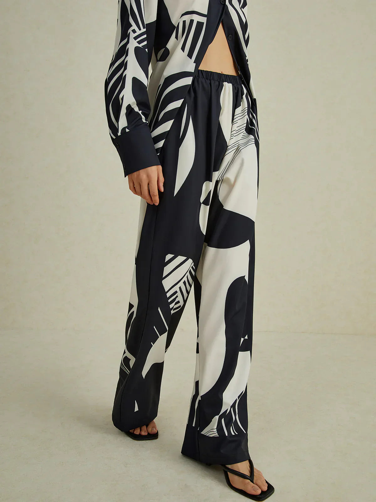 Greta® | Irregular Print Wide Leg Pants Set