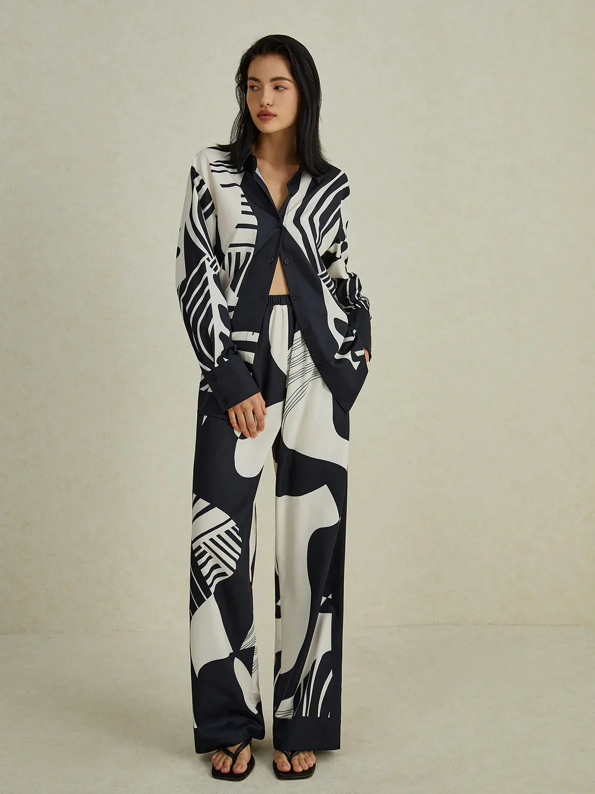 Greta® | Irregular Print Wide Leg Pants Set