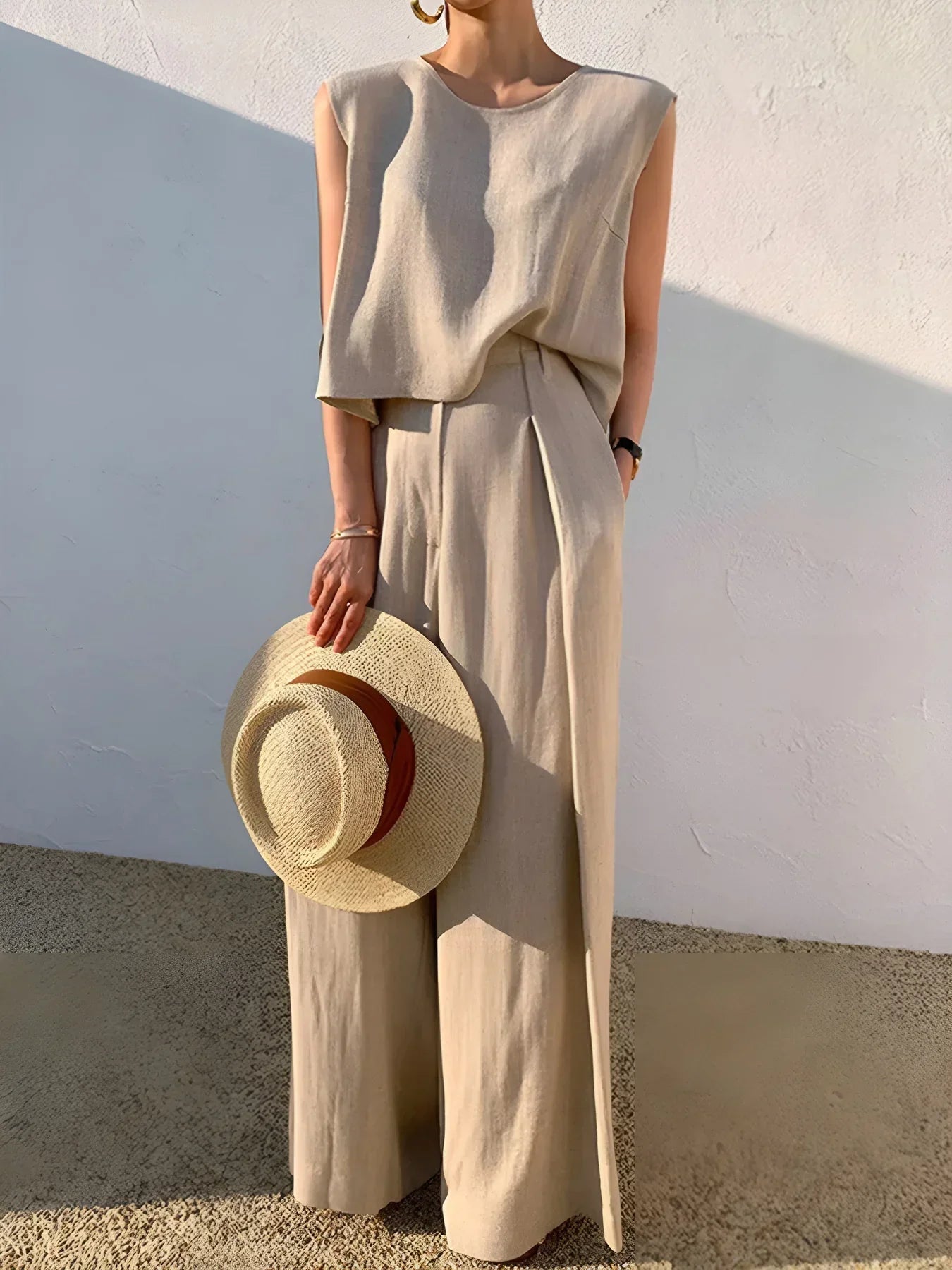 Alyona® | Linen Blends Casual Pants Matching Suit