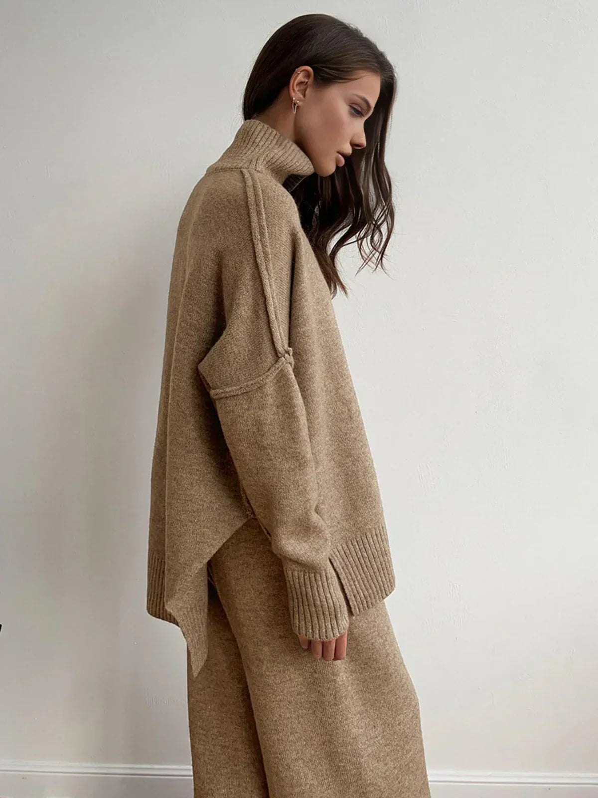 Milena® | Plain Turtleneck Knit and Pants Set
