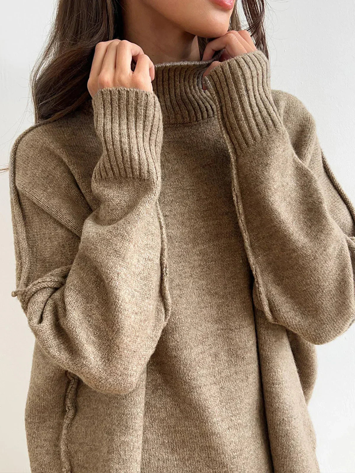Milena® | Plain Turtleneck Knit and Pants Set