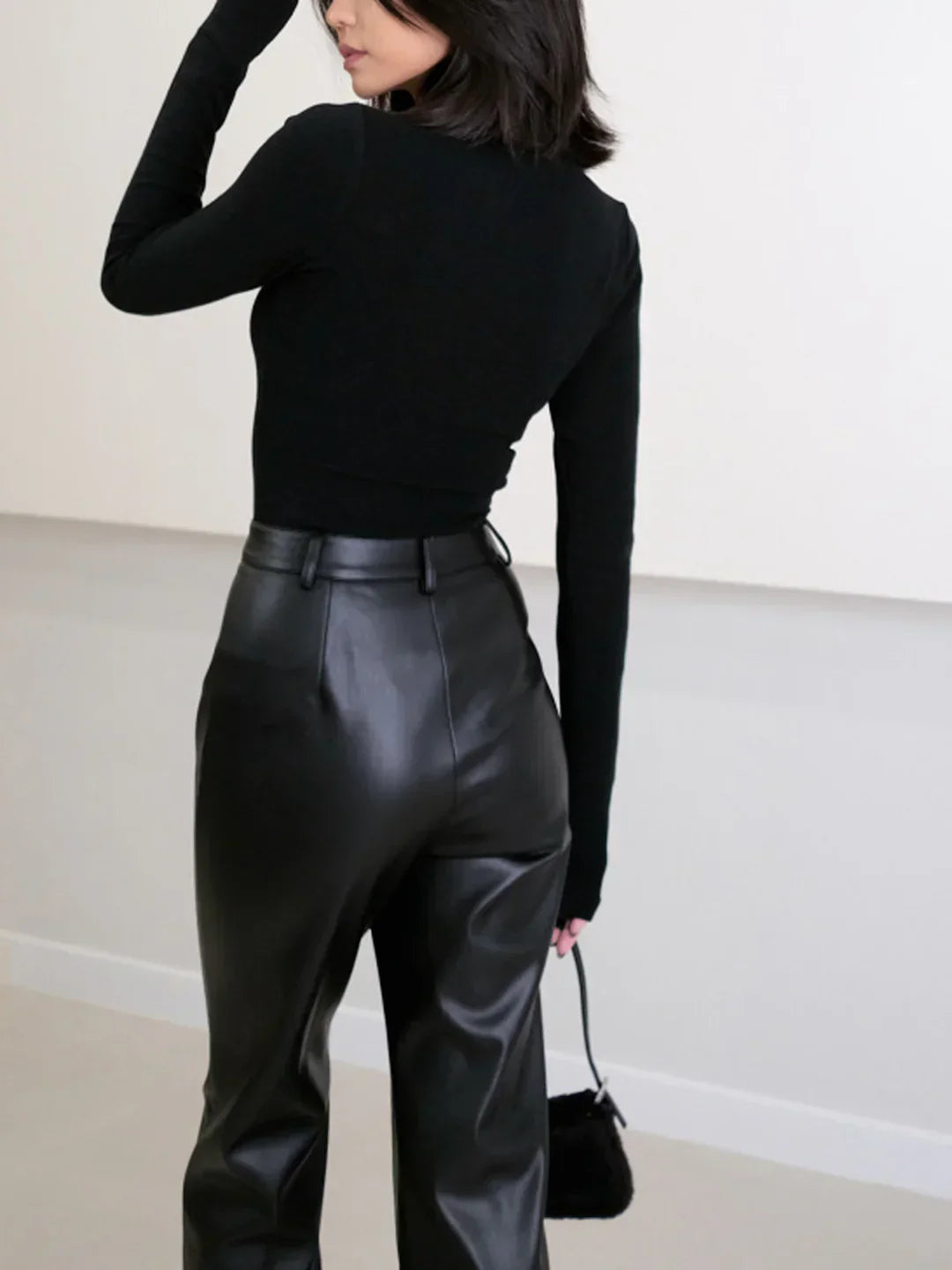Signe® | Elegant High Waist Faux Leather Pants