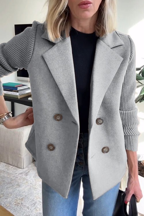 Olivia&Grace | Amora - Elegant Knit-Sleeve Jacket