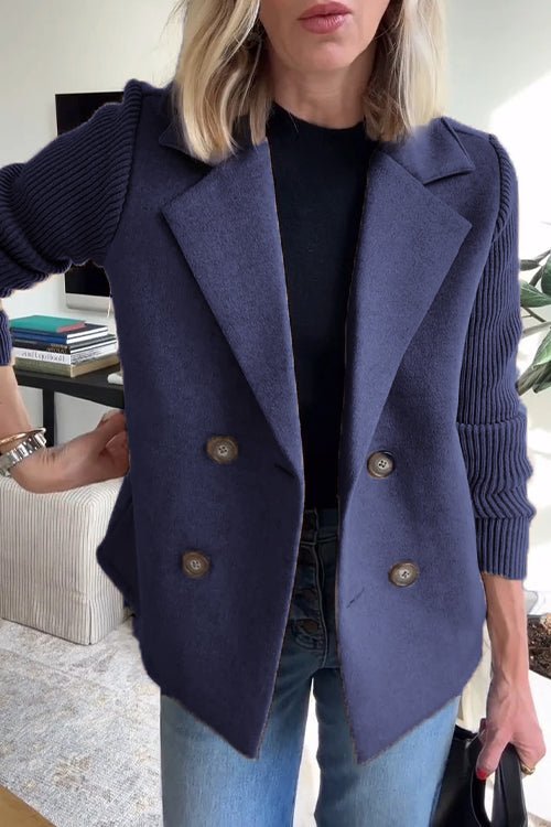 Olivia&Grace | Amora - Elegant Knit-Sleeve Jacket