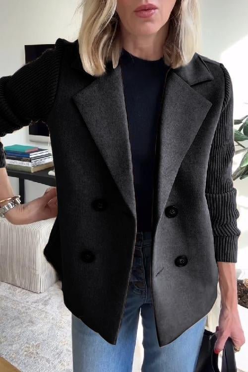 Olivia&Grace | Amora - Elegant Knit-Sleeve Jacket
