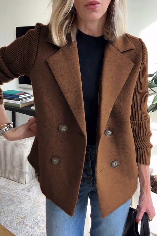 Olivia&Grace | Amora - Elegant Knit-Sleeve Jacket