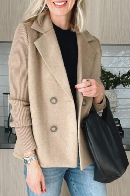 Olivia&Grace | Amora - Elegant Knit-Sleeve Jacket