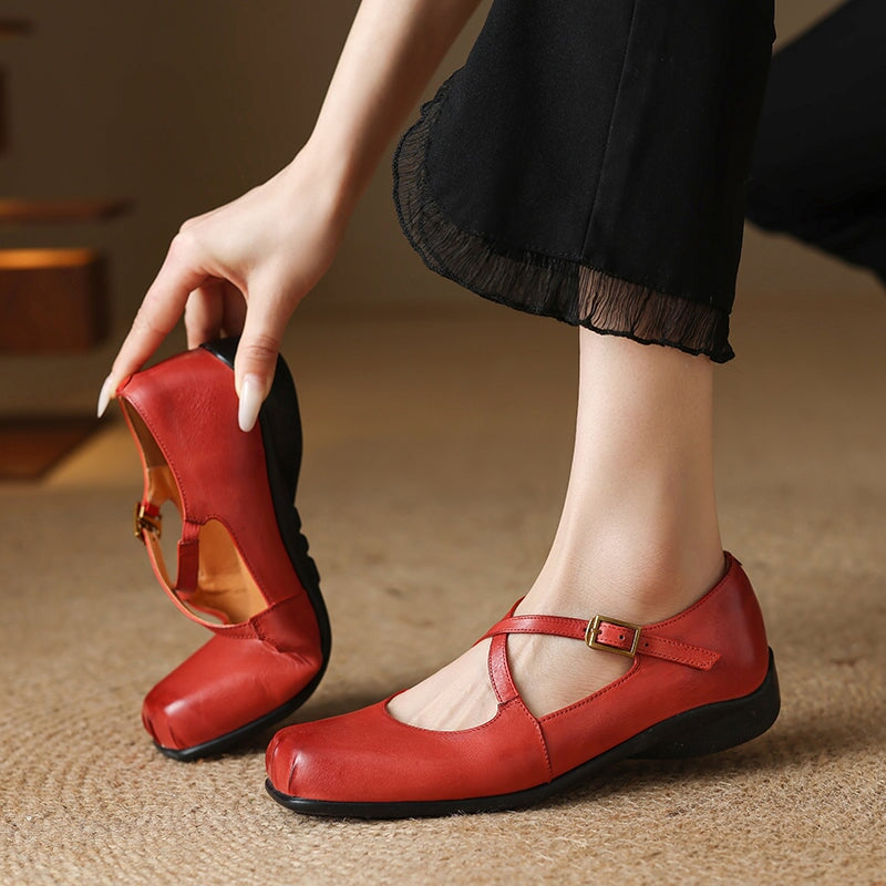 Olivia&Grace™| Edith Leather Mary Janes