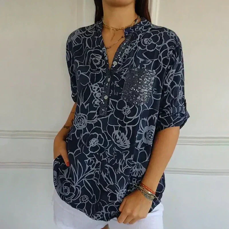 Olivia&Grace | Clarinda – Printed Button-Up Shirt