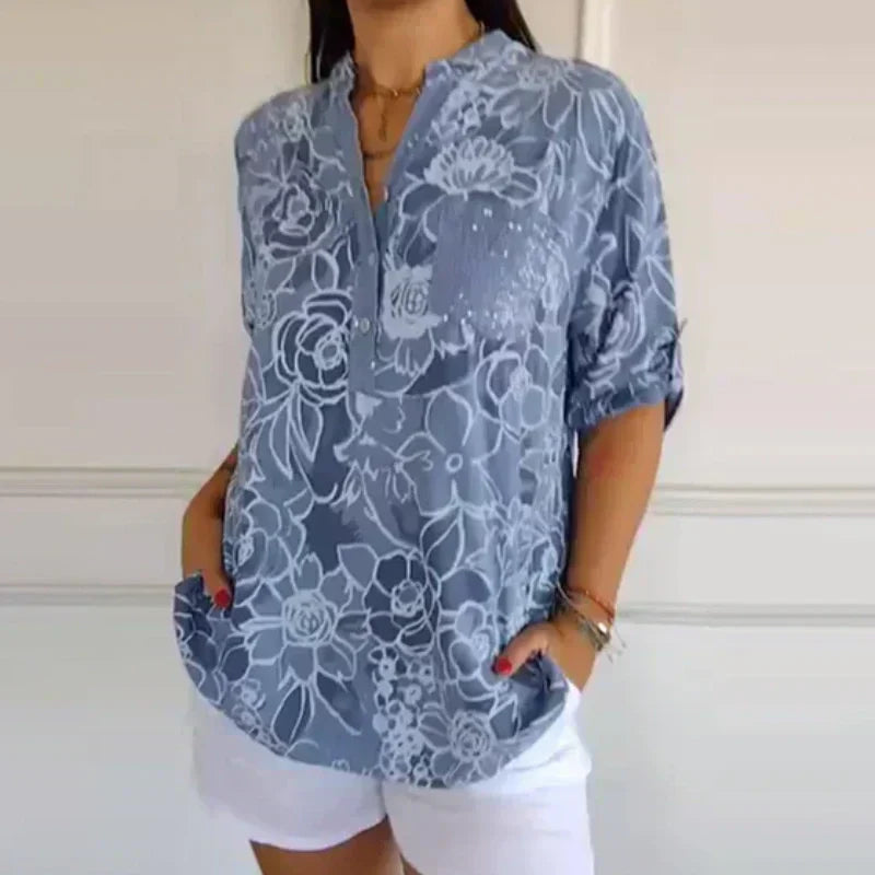 Olivia&Grace | Clarinda – Printed Button-Up Shirt
