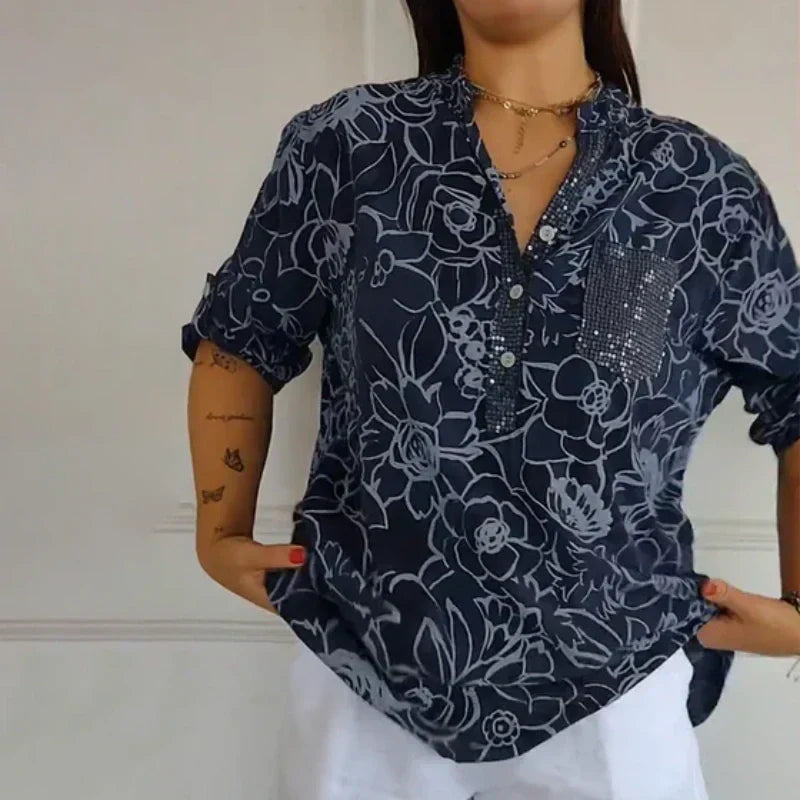 Olivia&Grace | Clarinda – Printed Button-Up Shirt