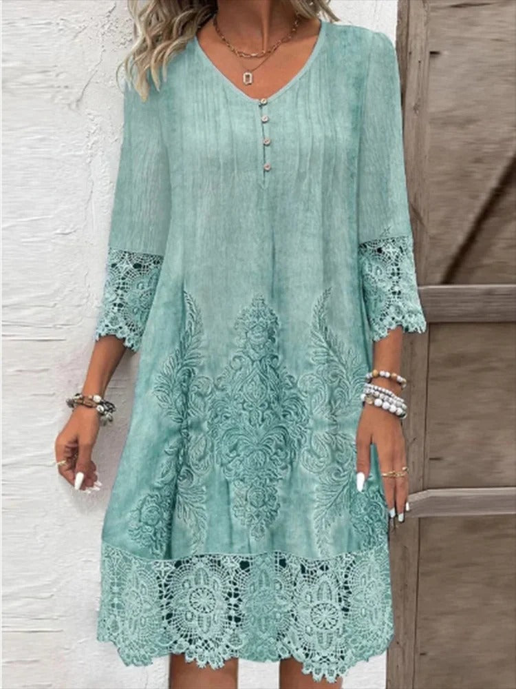 Olivia&Grace | Evelyn – Elegant Lace V-Neck Dress