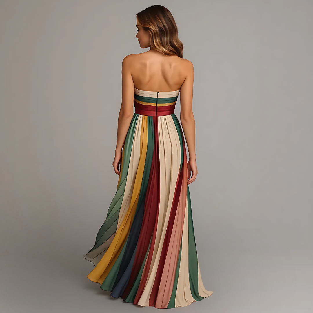 Fiorella™ – Wrinkle-Free Strapless Pleated Dress