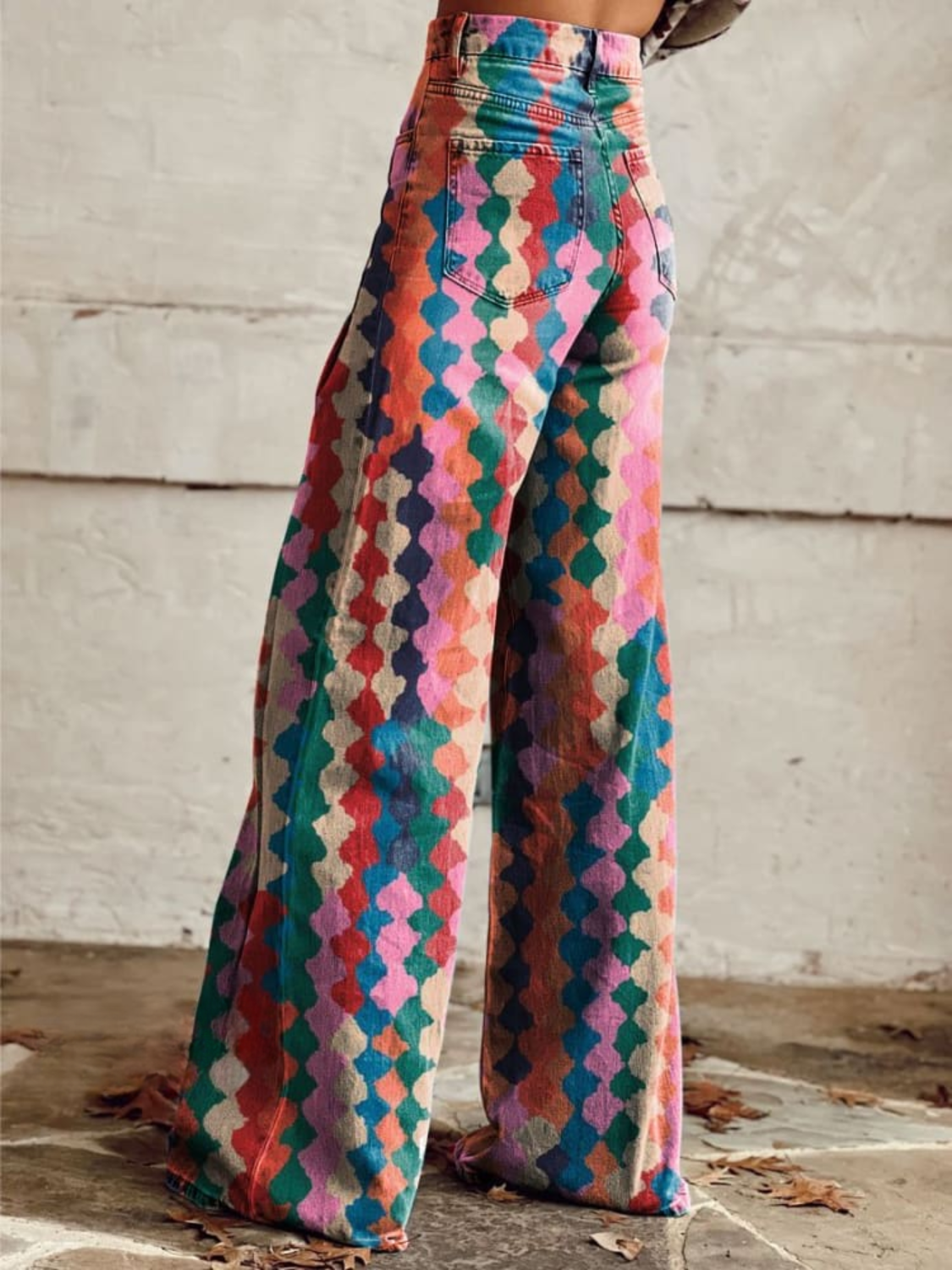 Agnes™ | Retro Rainbow Palazzo Pants byxor