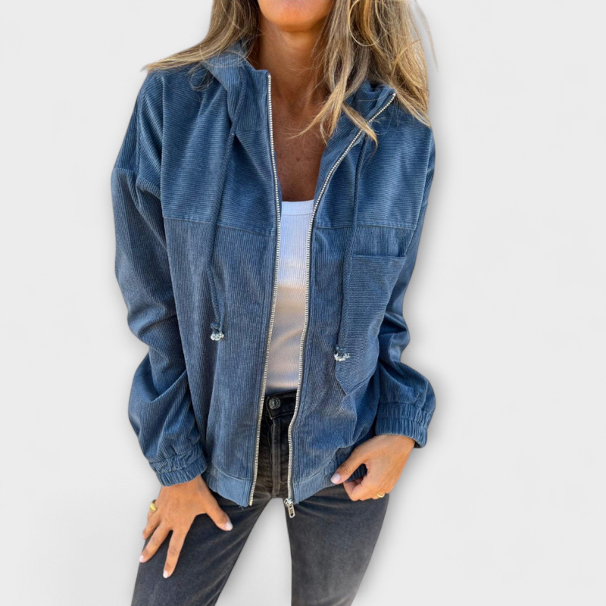 Olivia&Grace | Ella  - Corduroy Zip-Up Hooded Jacket