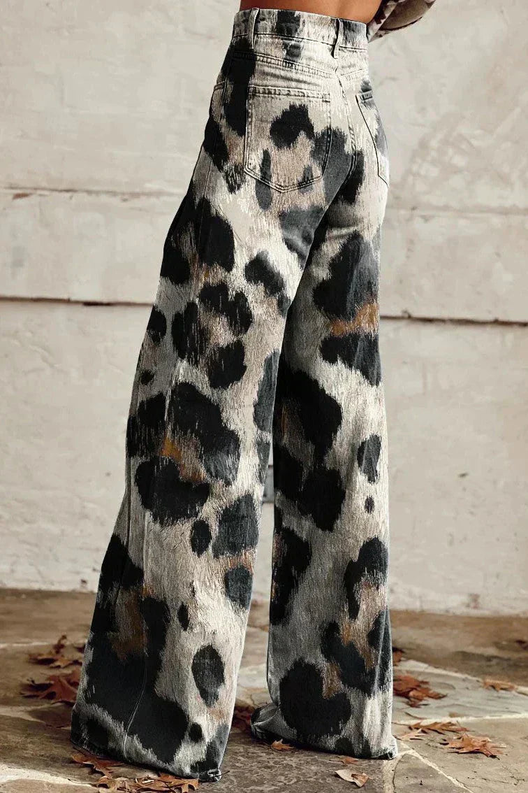 Olivia™ | Wide-Leg Leopard Print Pants