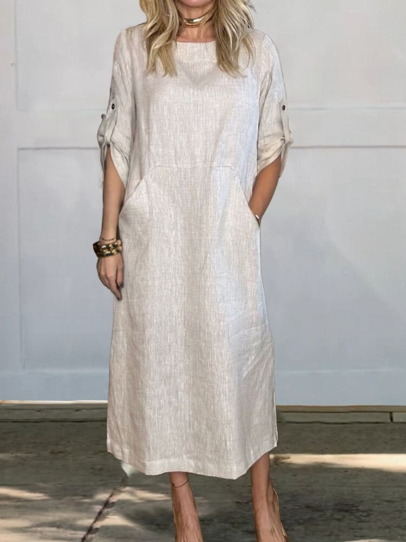 Sophia™ - Stylish Linen Dress with Pockets