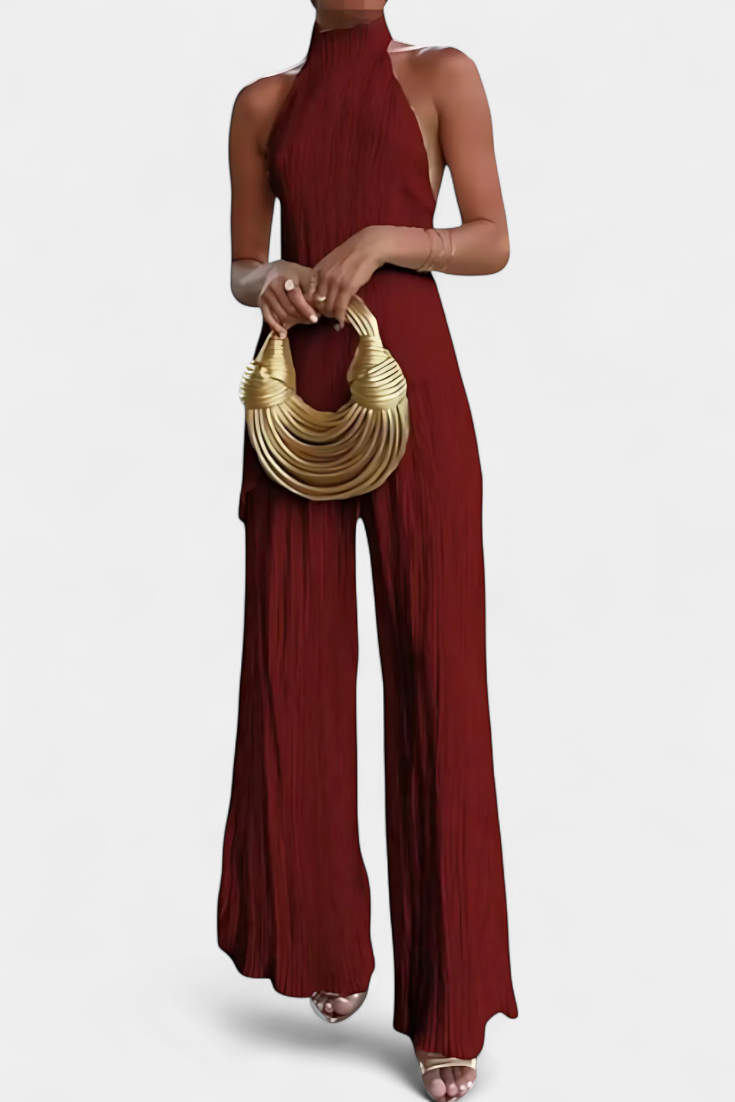 Joanna® | Pilarica Elegant Pleated Set of Asymmetric Top and Flowy Pants