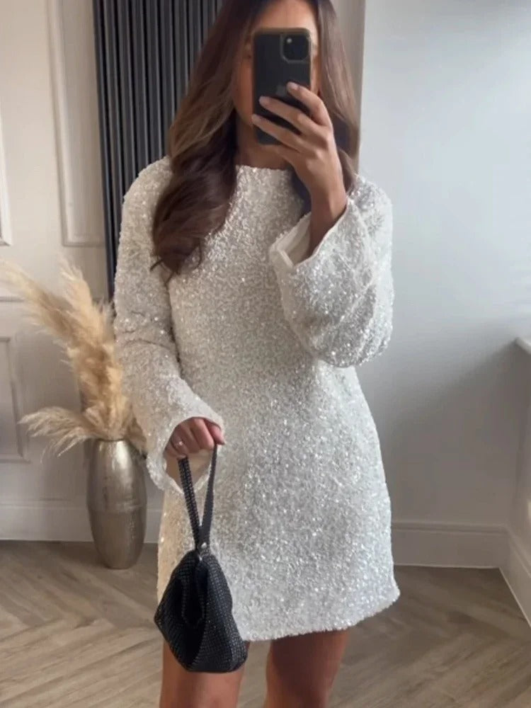 Lila™ - Chic Sparkle Dress with Bow