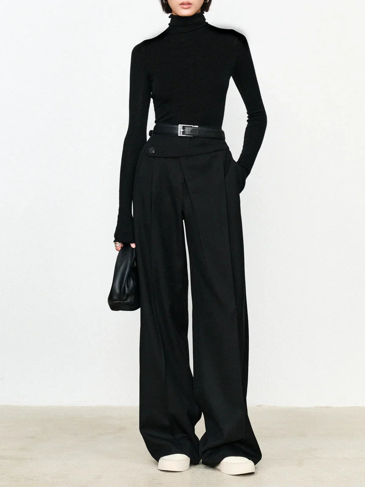 Verónica® | Asymmetric Layer Button Straight Leg Dress Pants