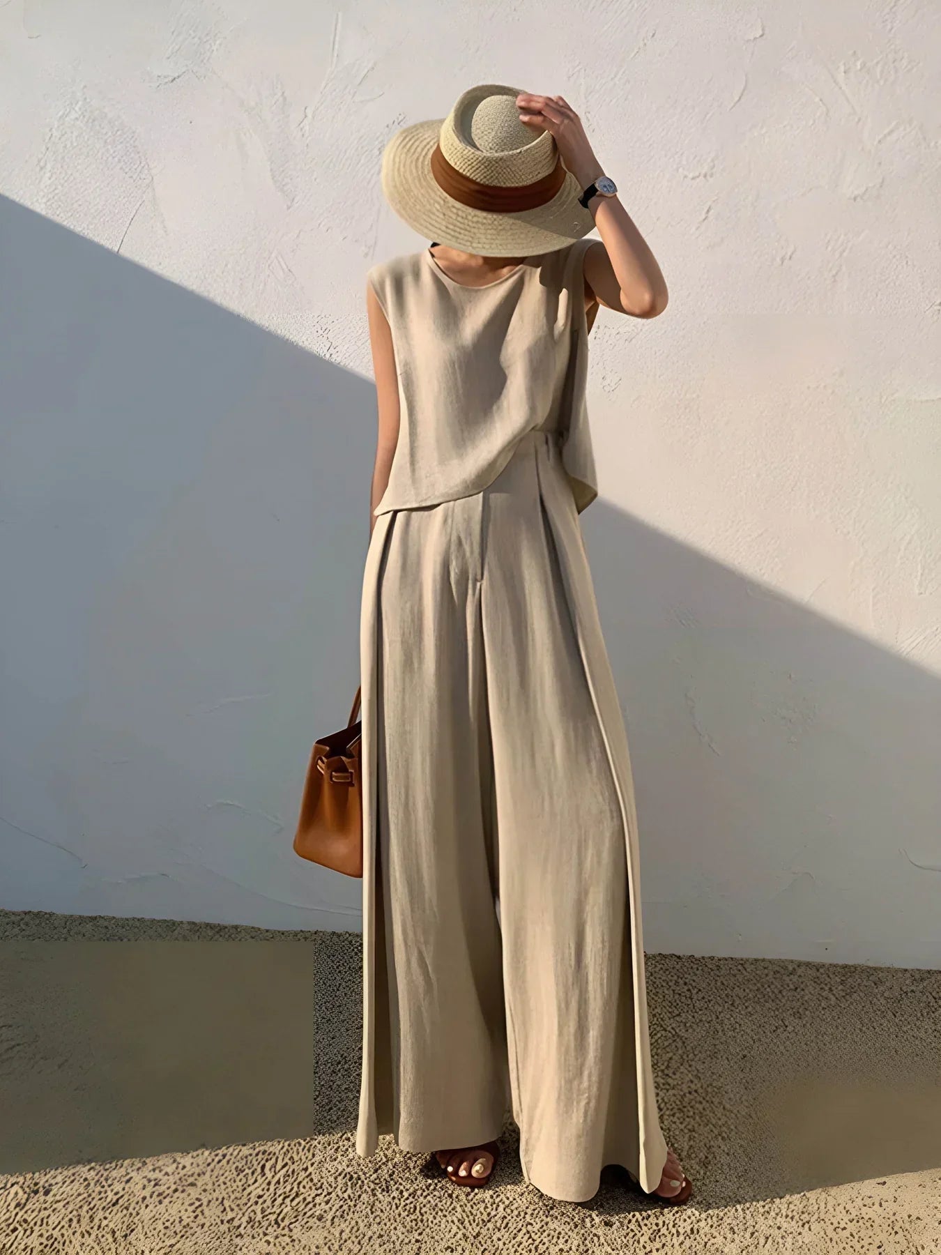 Alyona® | Linen Blends Casual Pants Matching Suit
