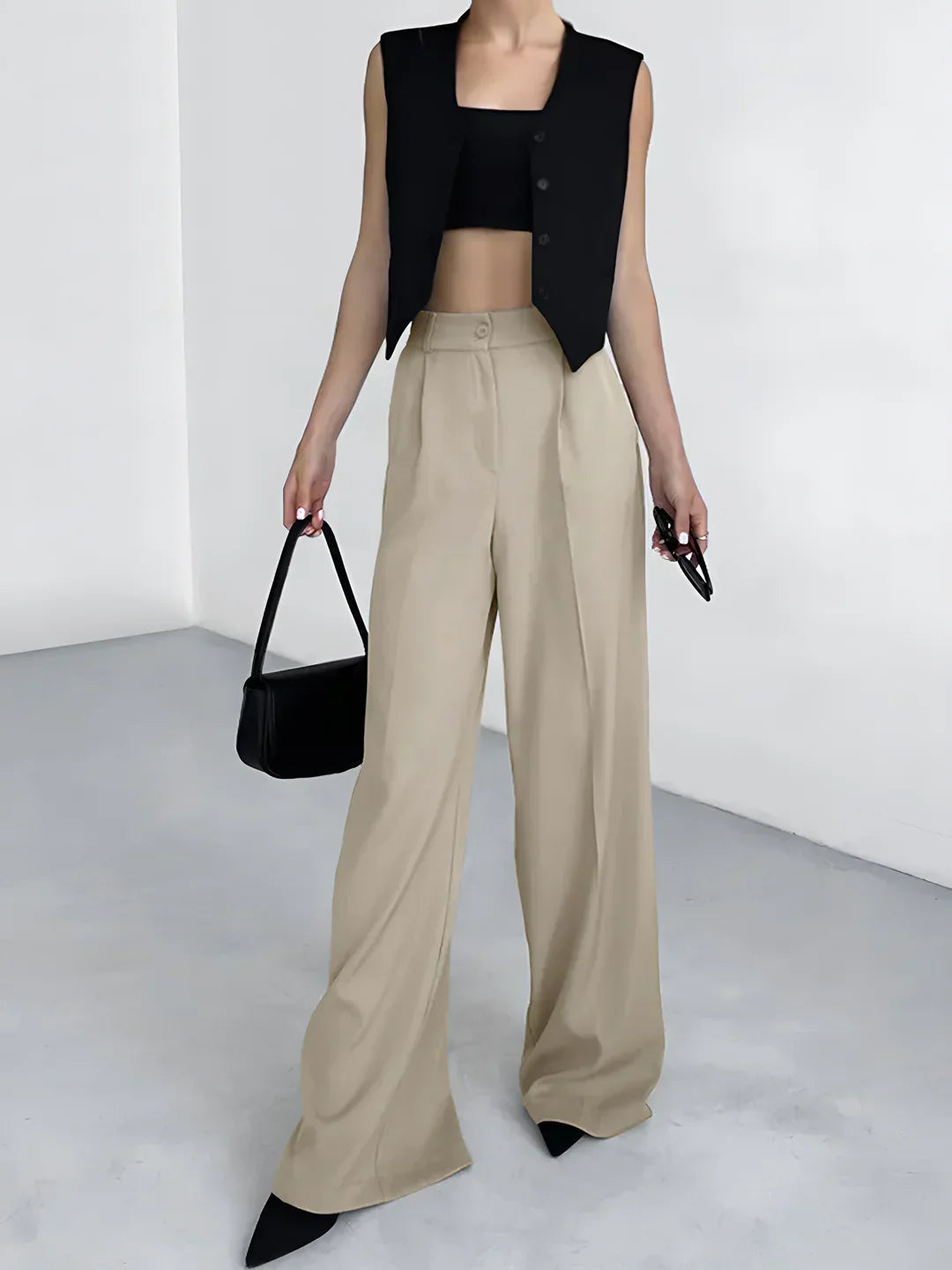 Jacqueline® | Always Casual Pockets Wide Leg Pants