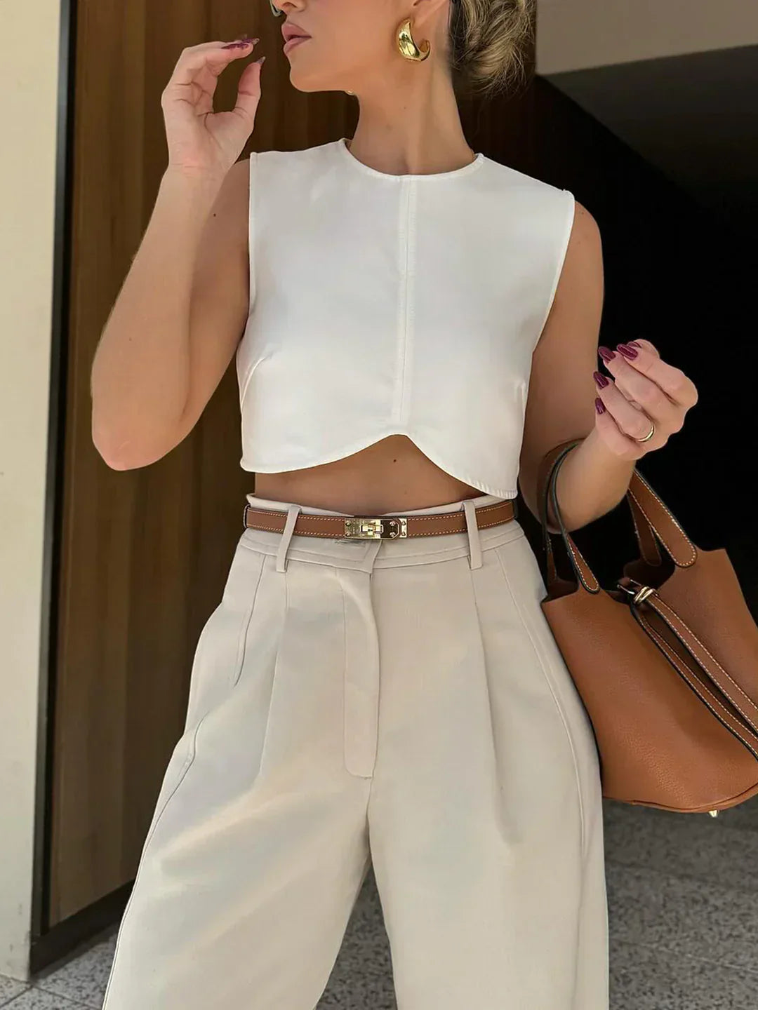Georgiana® | Oldmoney Style Pleated Cropped Pants