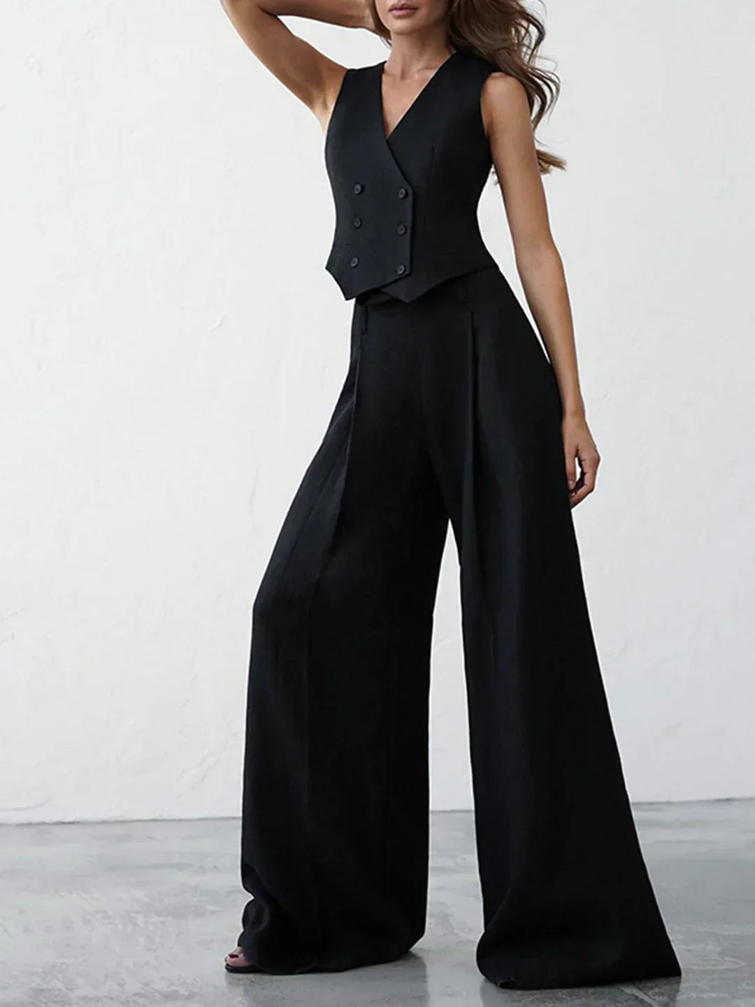 Océane® | Minimalist Style Linen Vest & Pants Matching Set