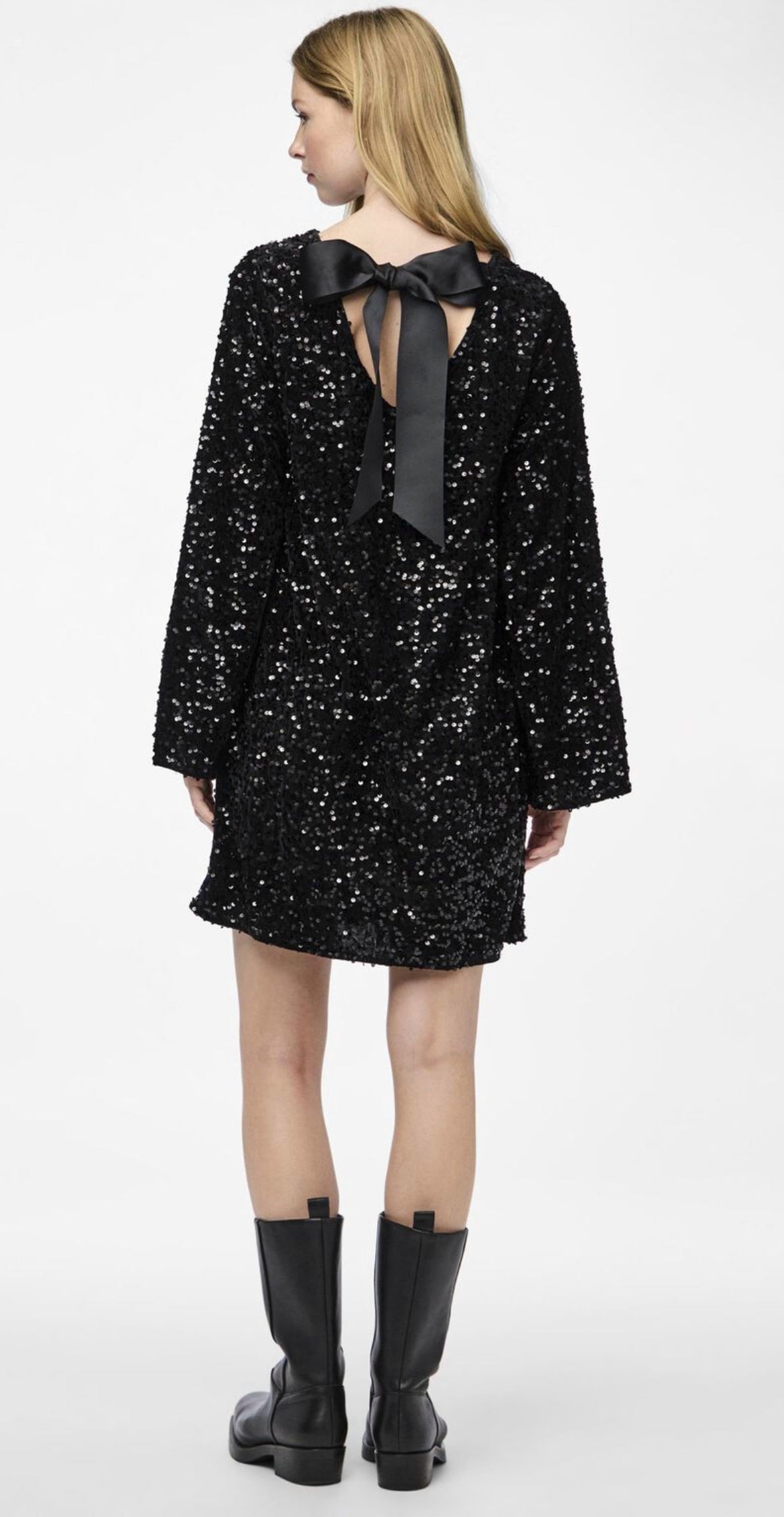 Lila™ - Chic Sparkle Dress with Bow