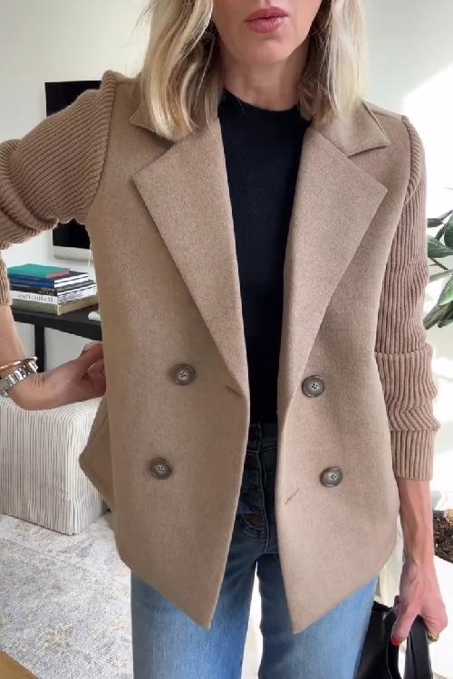 Olivia&Grace | Amora - Elegant Knit-Sleeve Jacket