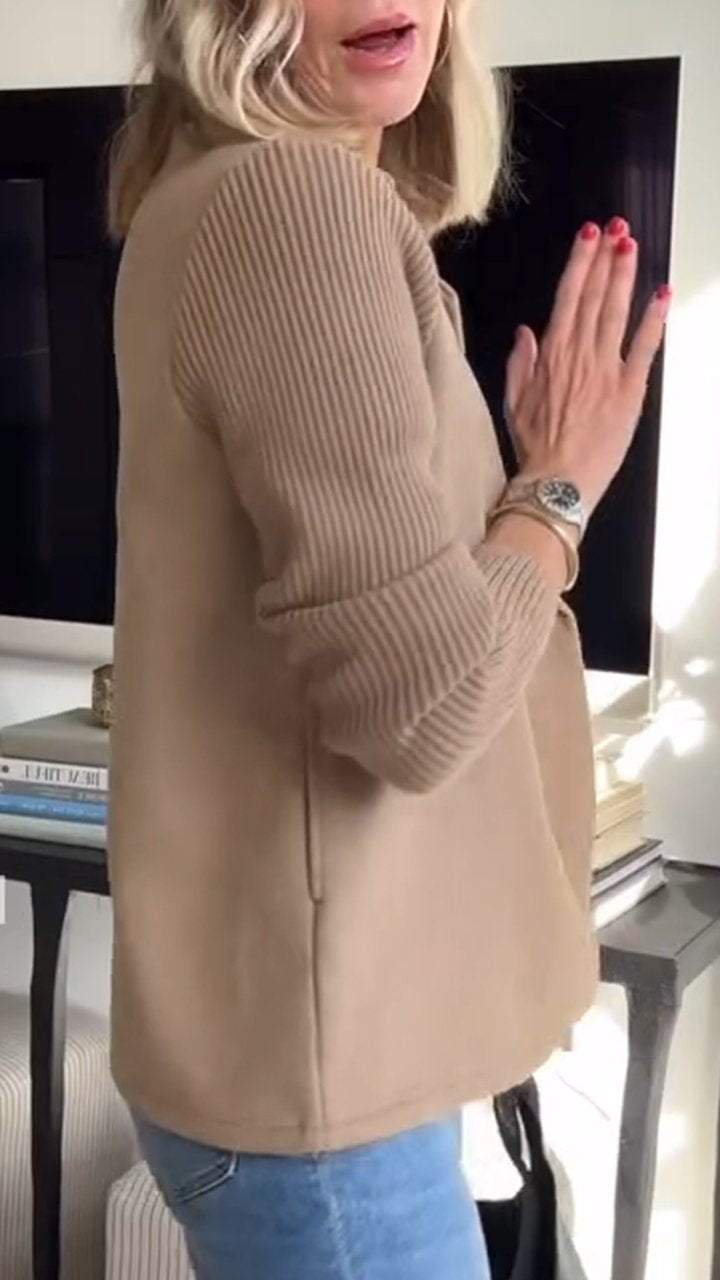 Olivia&Grace | Amora - Elegant Knit-Sleeve Jacket