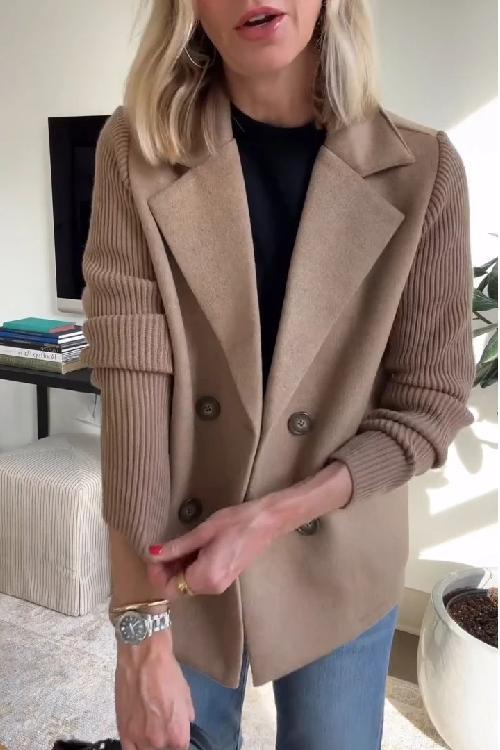 Olivia&Grace | Amora - Elegant Knit-Sleeve Jacket