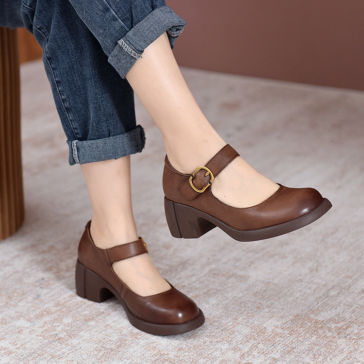 Olivia&Grace™| Agnes Leather Mary Janes