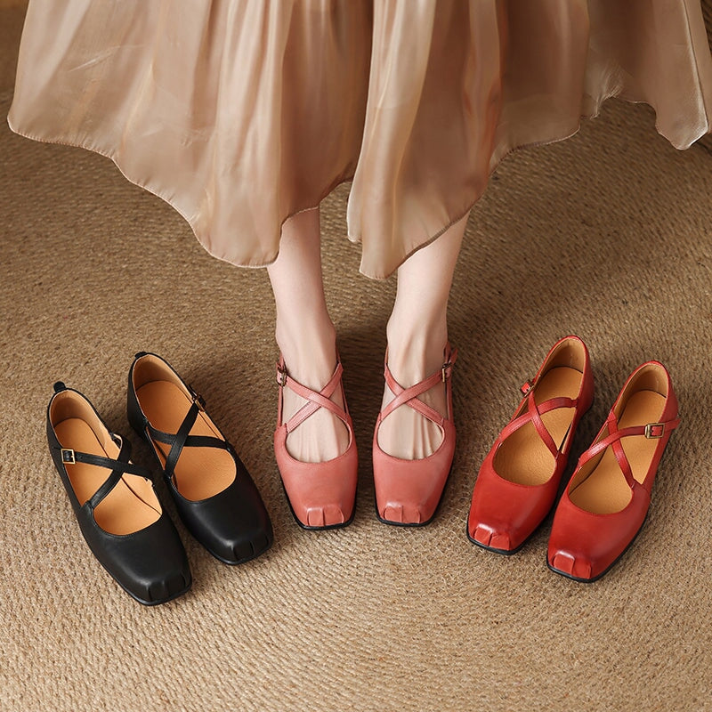 Olivia&Grace™| Edith Leather Mary Janes