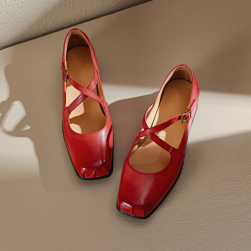 Olivia&Grace™| Edith Leather Mary Janes